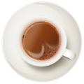 Imagem superior do copo de café