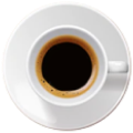 Imagem superior do copo de café
